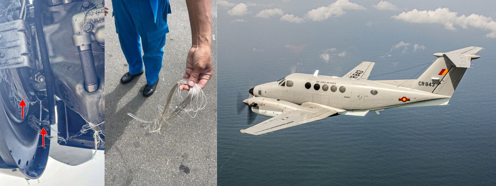 Training Aircraft Hit by Kite String in Ratmalana